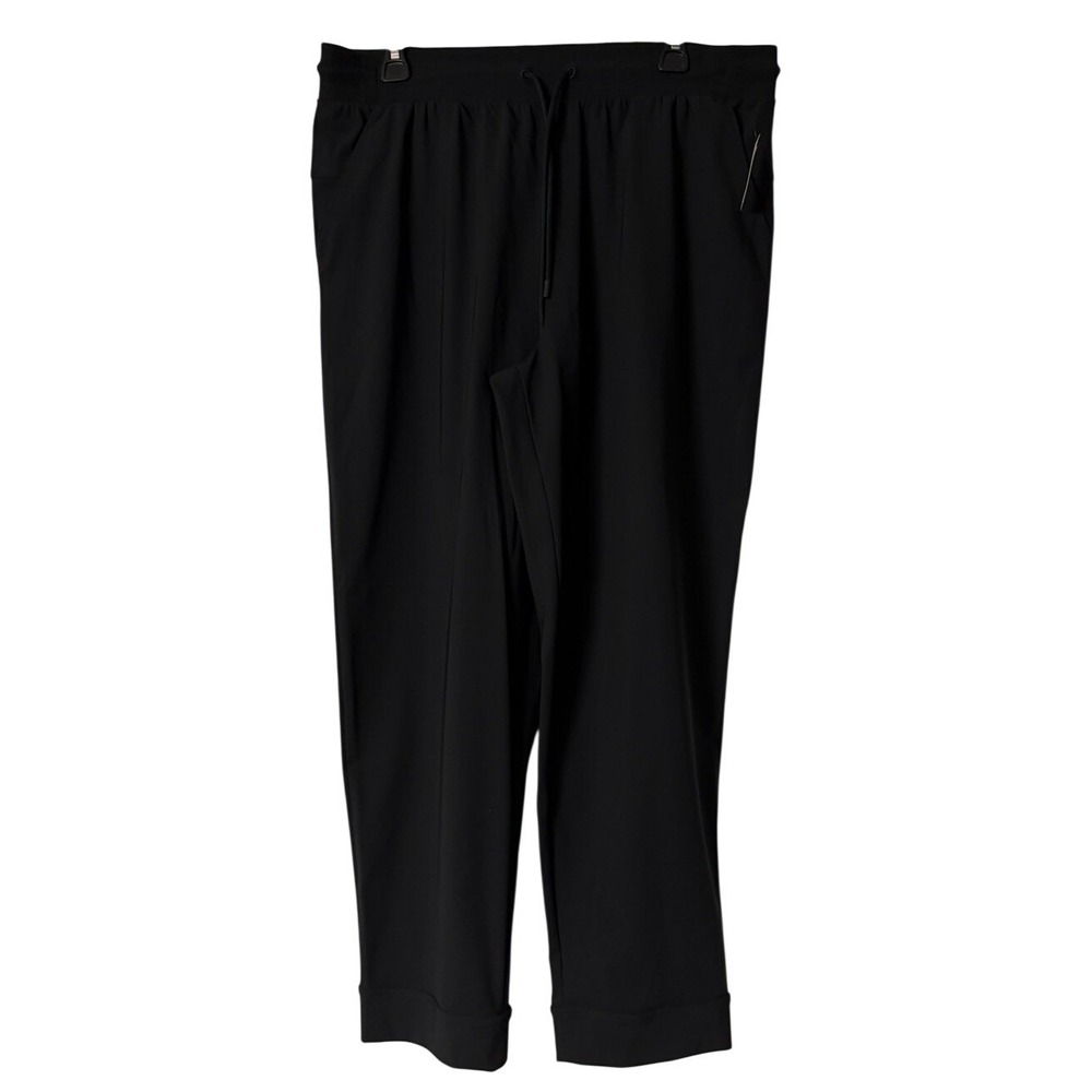 NWT T by Talbots Womens Black Stretch Drawstring Casual Jogger Pants Size Large